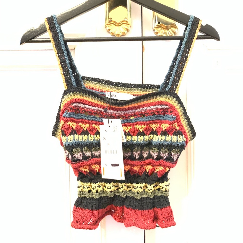 Zara crochet multicolor tank top